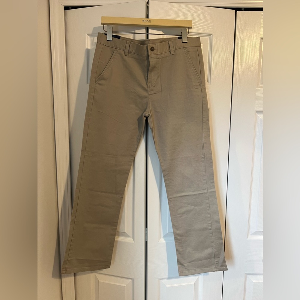 Boys Chaps khaki pants flat front, stretch, adjustable waist, size 18 husky